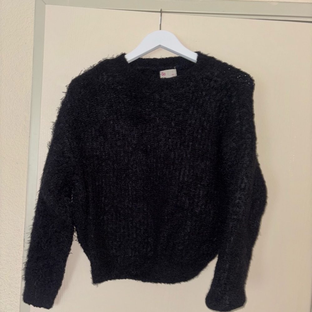 SO Women's Black Crew Neck Sweater